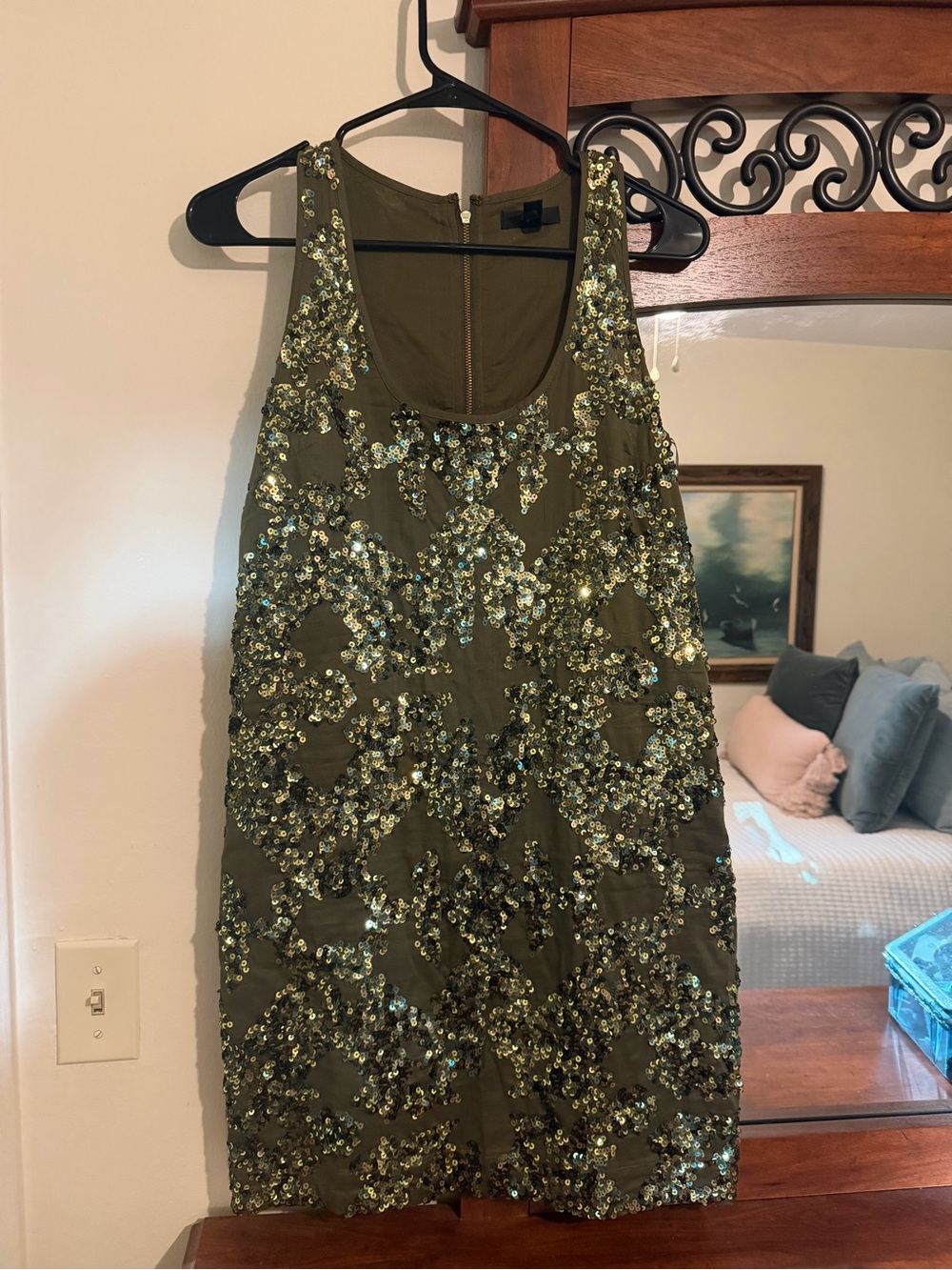 J Crew Iridescent Sequin Shift Dress